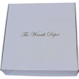 The Wreath Depot Easton Christmas Wreath, 24 "" Elegant Designer, White Gift Box